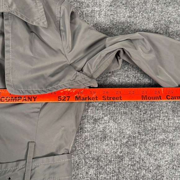 Whimsical BCBG Ophelia Small Belted Ruffle Trench Coat Asymmetrical Flared Hem - Picture 11 of 12